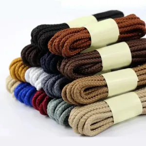 1 Pair Round Shoe Laces for Casual Sneakers Leather Shoes Martin Boots Length 80/100/120/140/160 Cm
