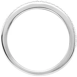 14k White Gold 1/8 CTW Diamond Band , Size 7