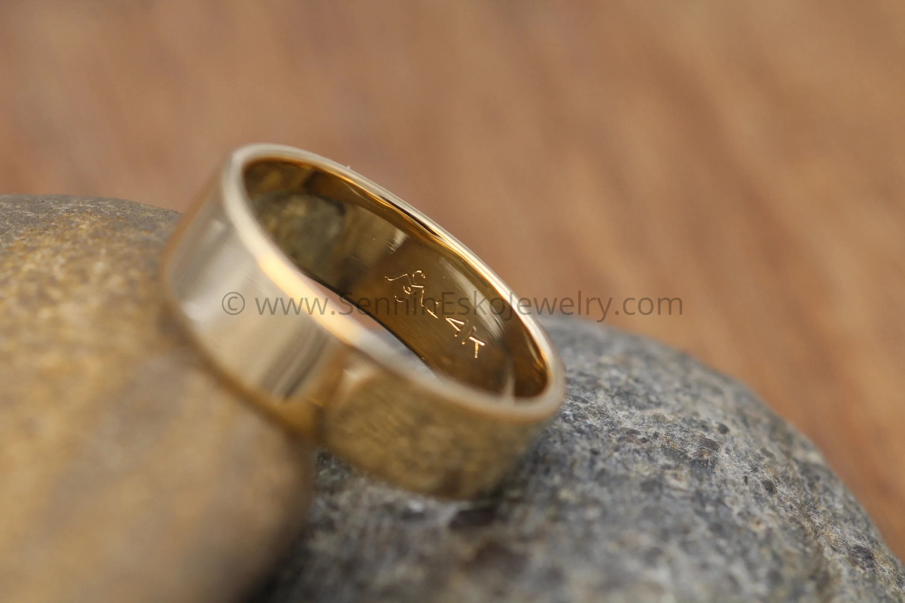 14kt Yellow 6x1.2mm Flat Band - Glossy Finish