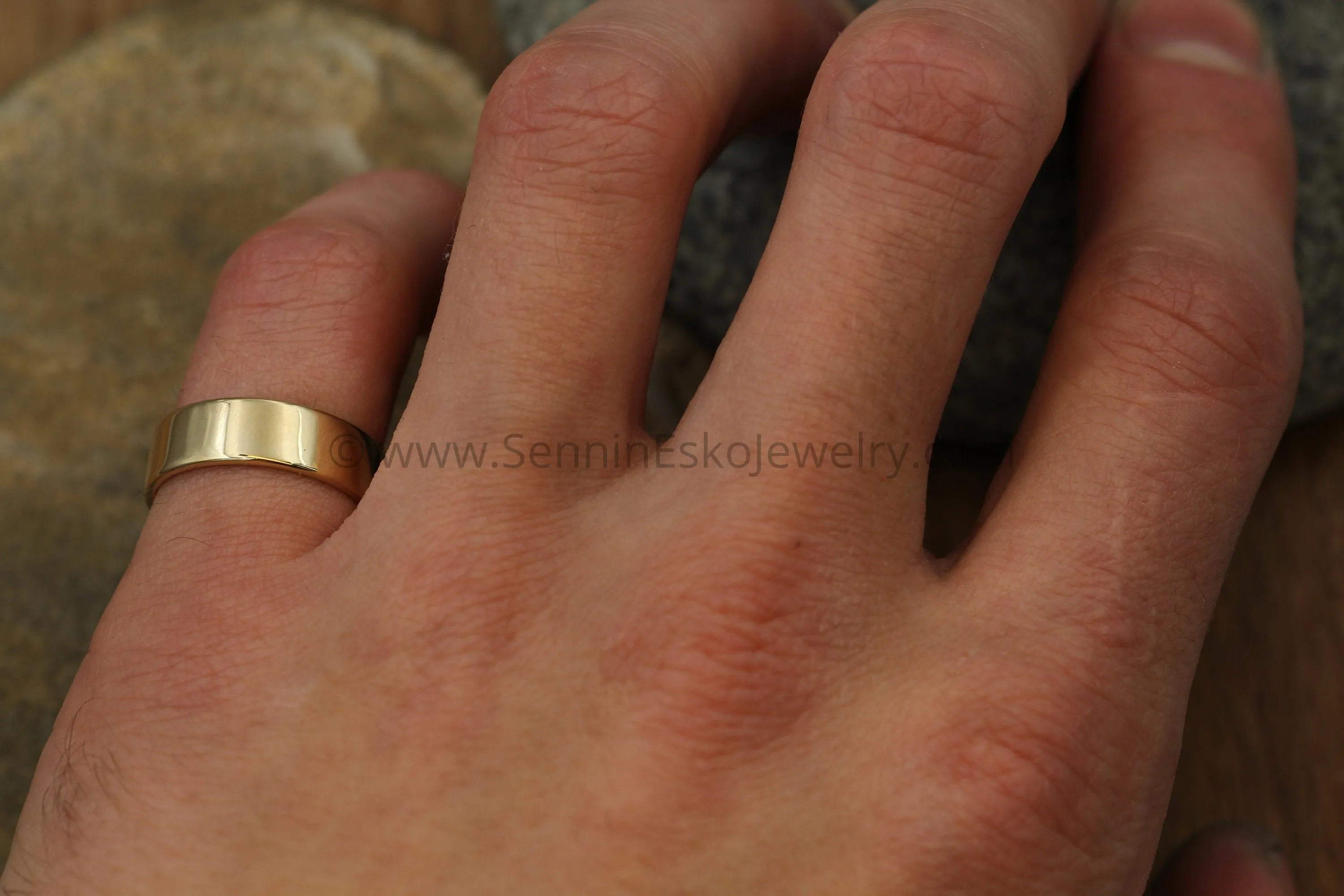14kt Yellow 6x1.2mm Flat Band - Glossy Finish