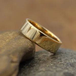 14kt Yellow 6x1.2mm Flat Band - Glossy Finish