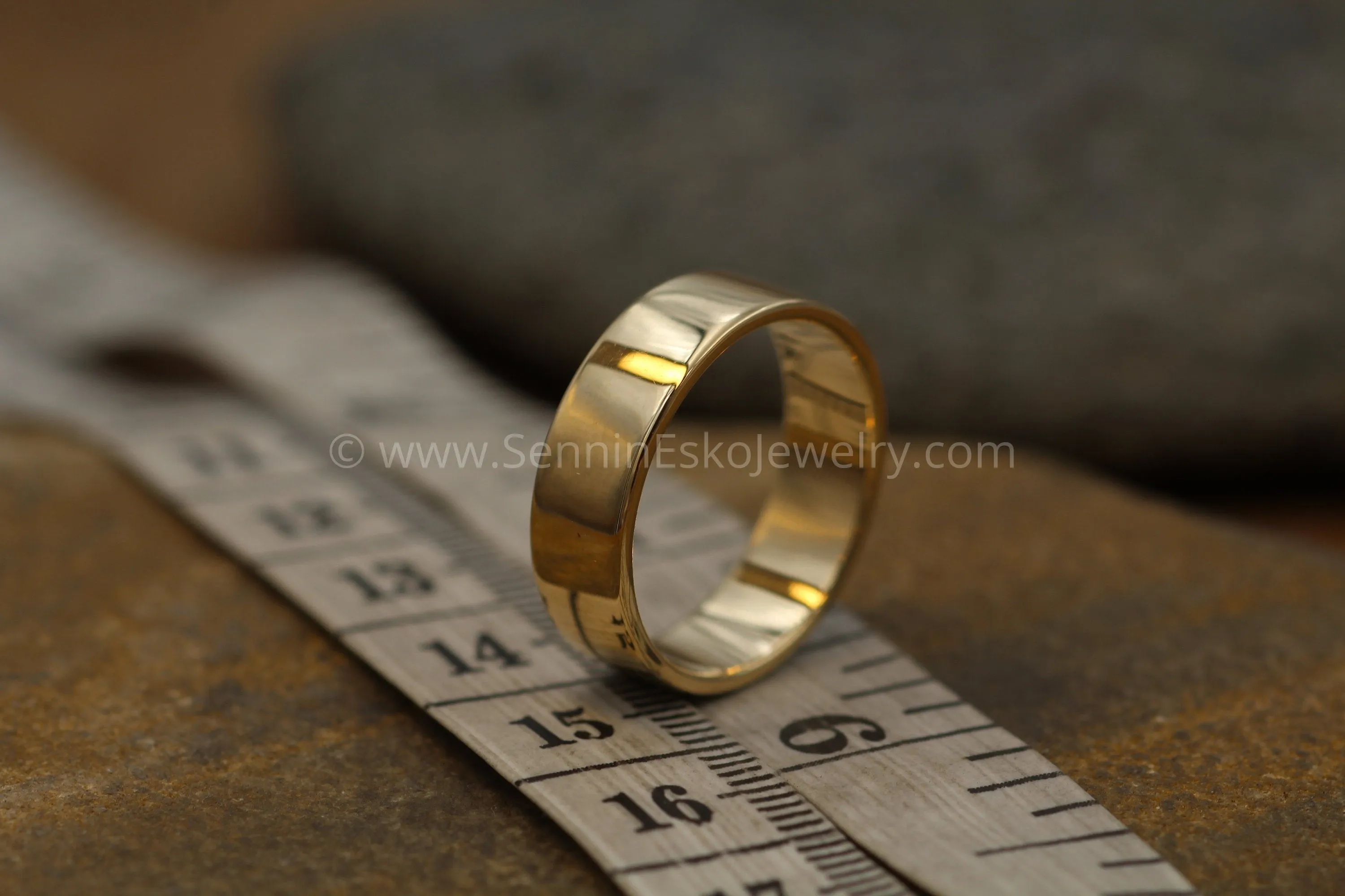 14kt Yellow 6x1.2mm Flat Band - Glossy Finish