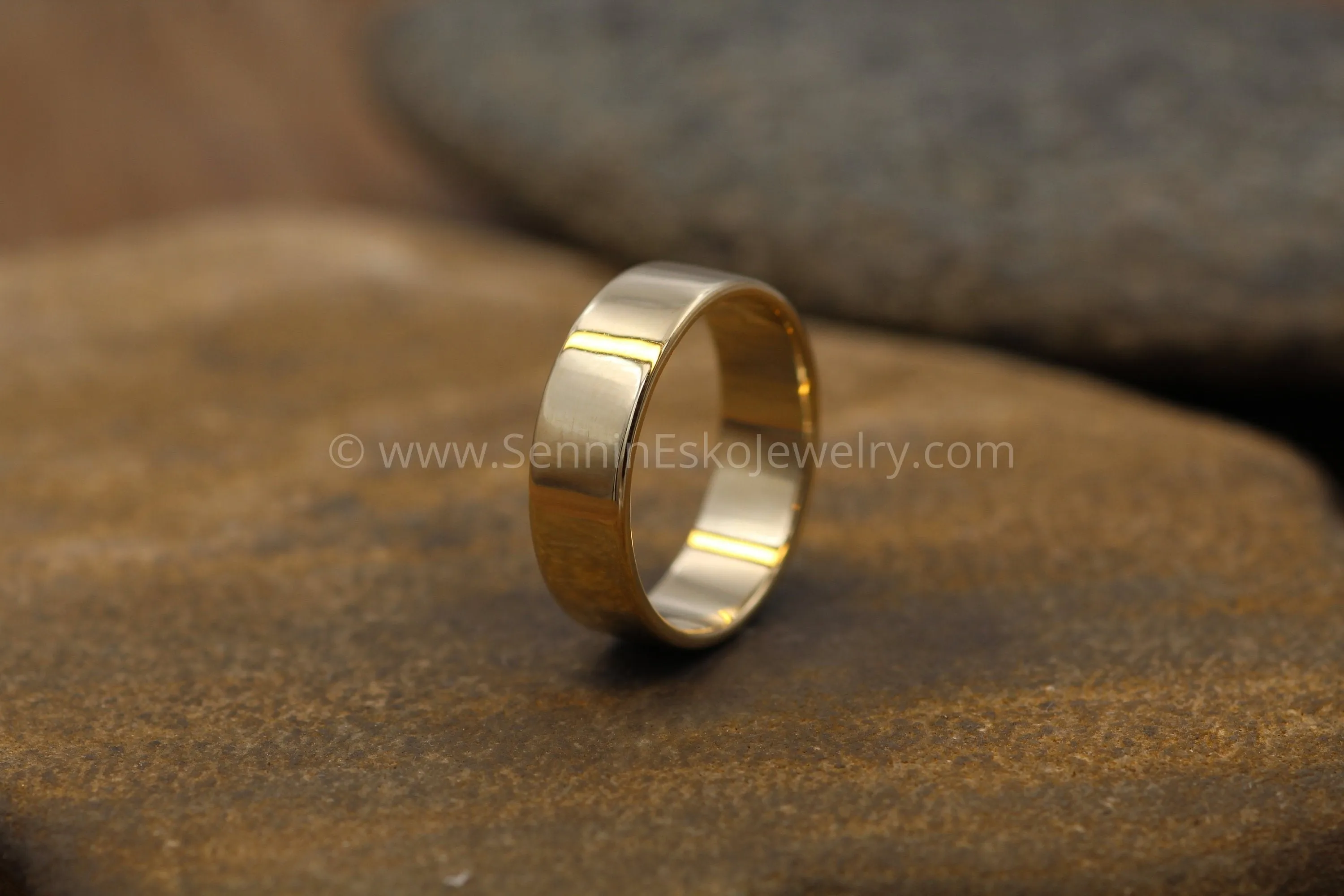 14kt Yellow 6x1.2mm Flat Band - Glossy Finish