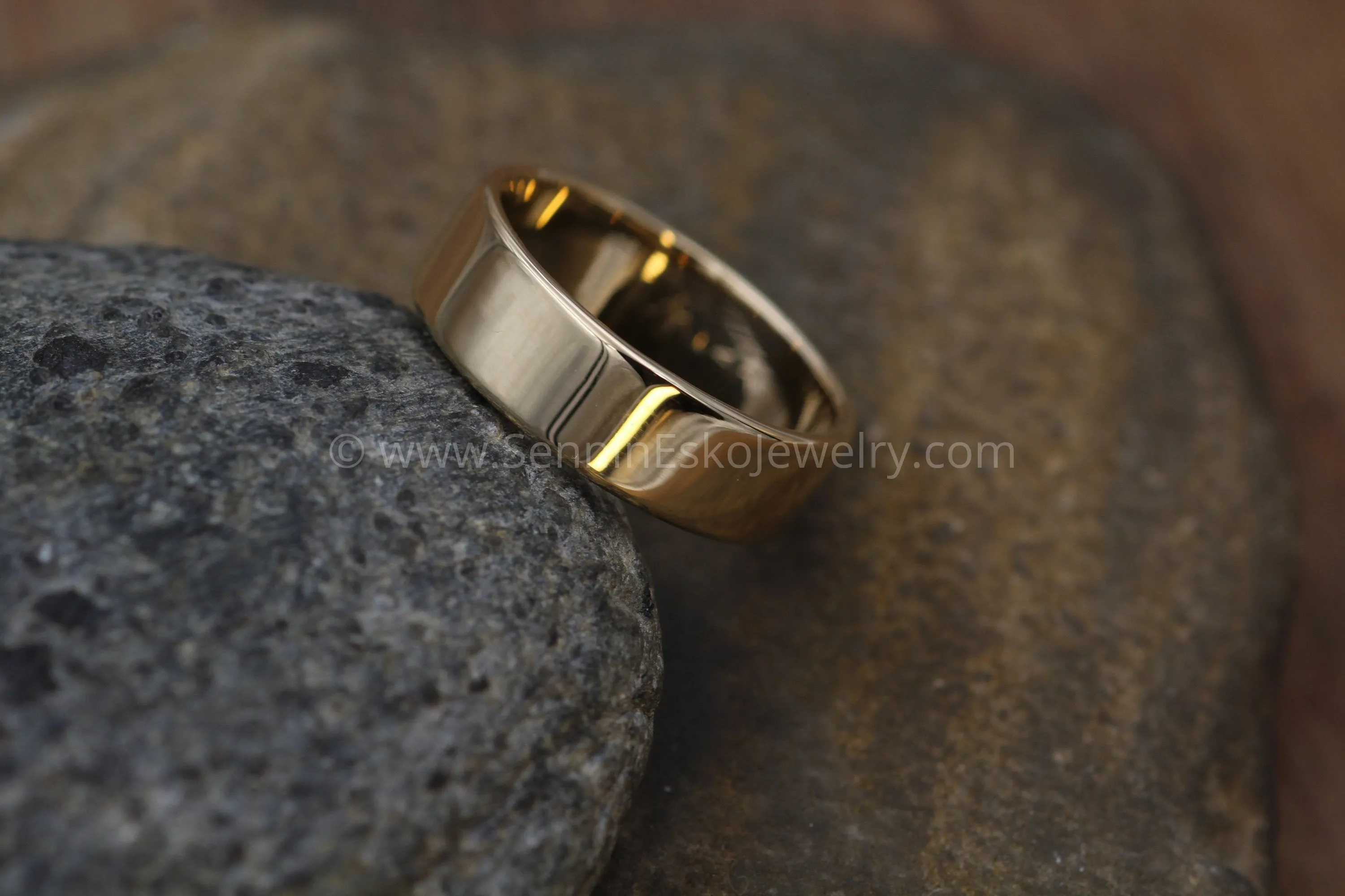 14kt Yellow 6x1.2mm Flat Band - Glossy Finish