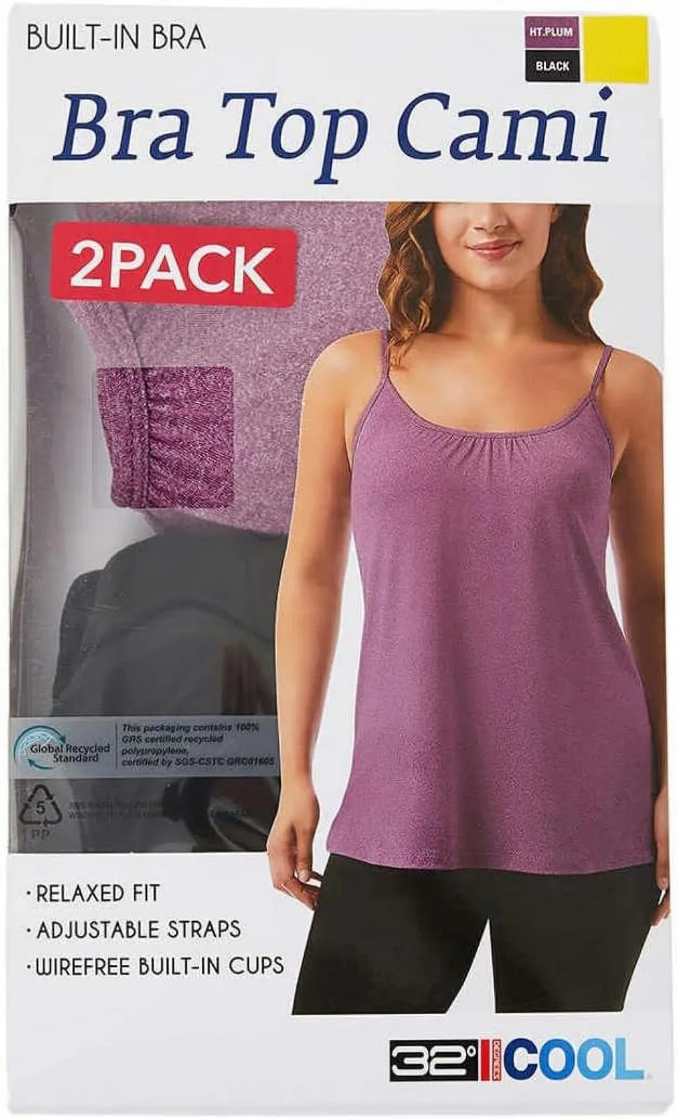 32 Degrees Cool Womens 2-Pack Lightweight Top Cami 1560459