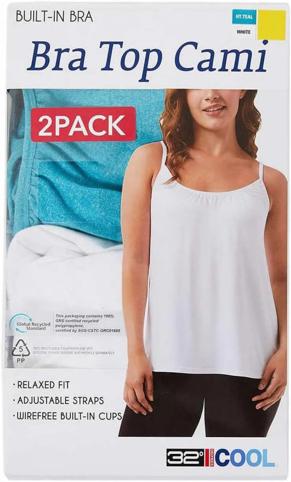 32 Degrees Cool Womens 2-Pack Lightweight Top Cami 1560459