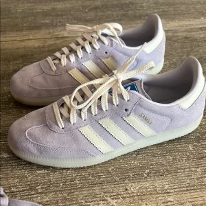 Adidas Lilac and white Samba sneakers with extra set of laces