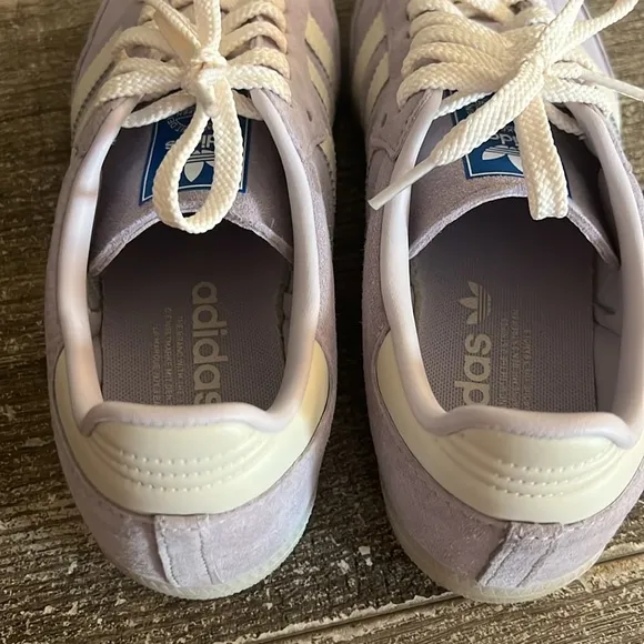 Adidas Lilac and white Samba sneakers with extra set of laces