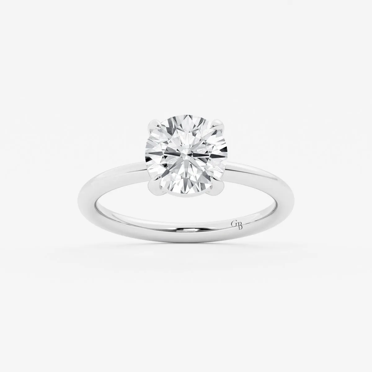 Aether Diamond Low-Profile Solitaire Engagement Ring