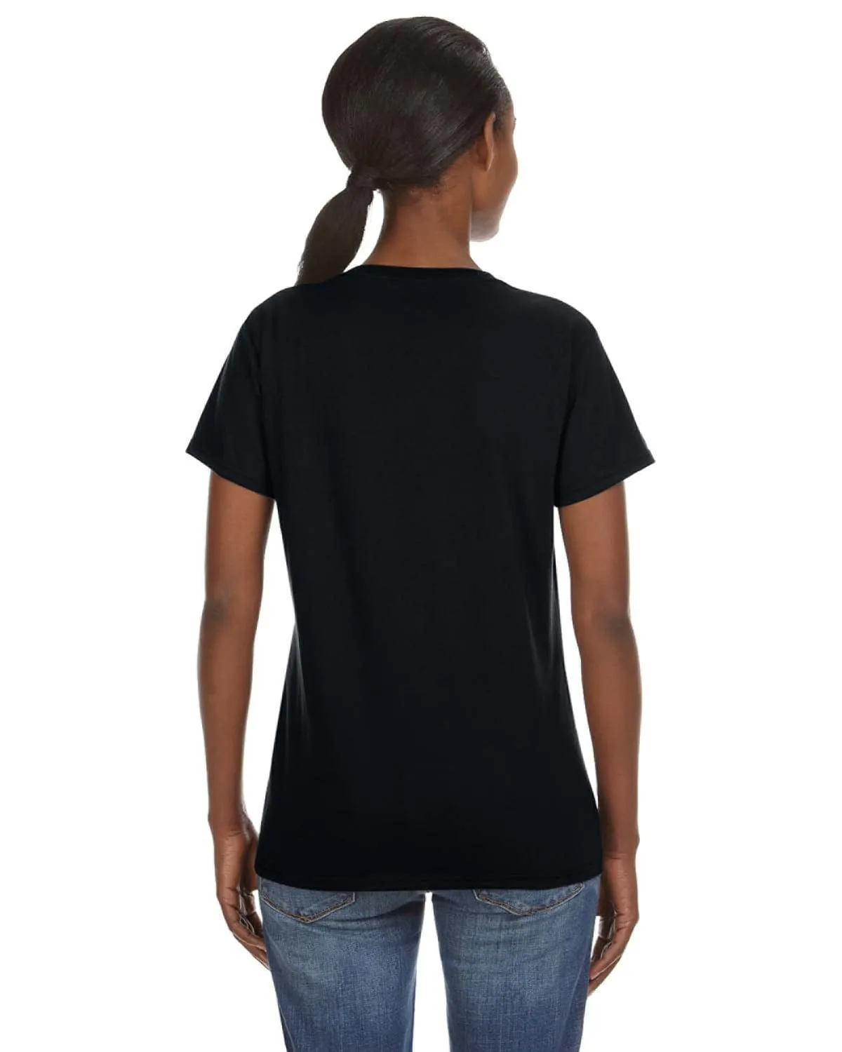 Anvil Ladies Lightweight V-Neck T-Shirt | Black