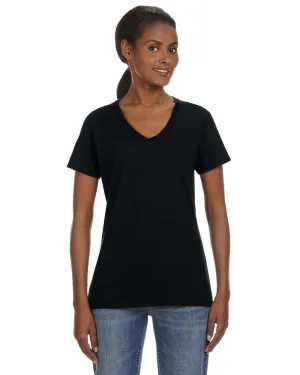 Anvil Ladies Lightweight V-Neck T-Shirt | Black