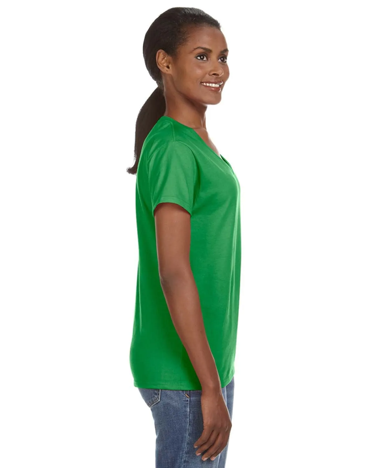 Anvil Ladies Lightweight V-Neck T-Shirt | Green Apple