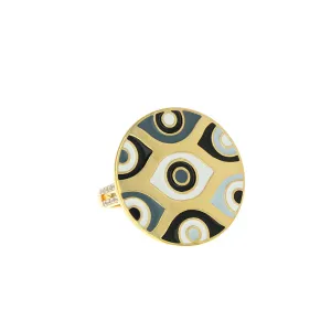 Athena Evil Eye Ring - White