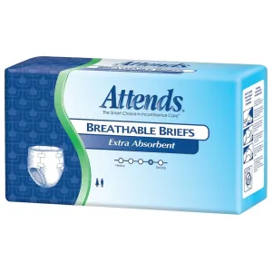 Attends Extra Absorbent Breathable Briefs, Large, Case/72 (3/24s)