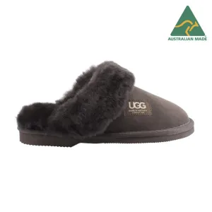 Australian Made Comfort Me Fur Trim Sheep Skin Scuff - 4 Colours