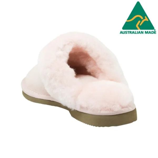 Australian Made Comfort Me Fur Trim Sheep Skin Scuff - 4 Colours