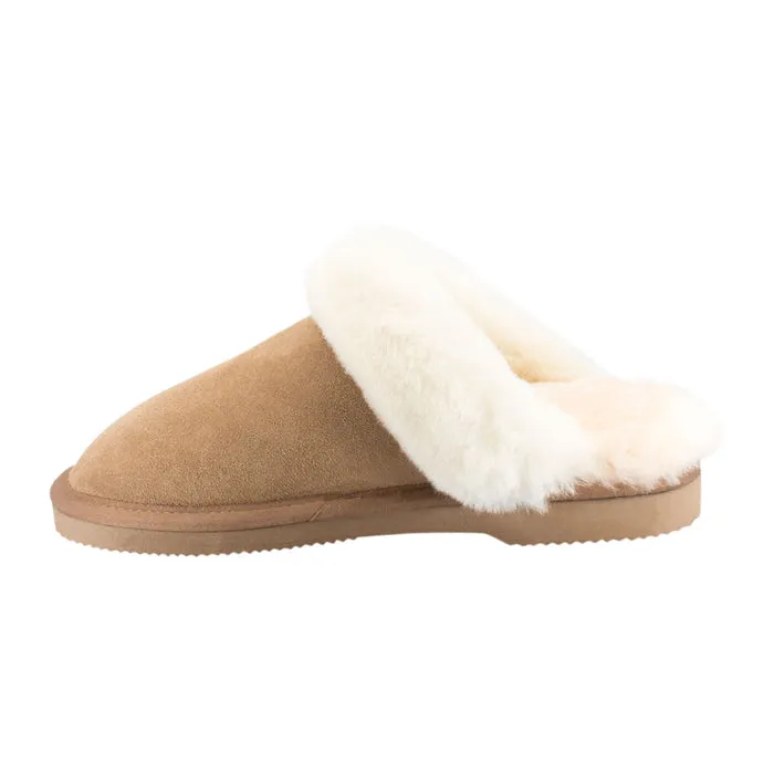 Australian Made Comfort Me Fur Trim Sheep Skin Scuff - 4 Colours