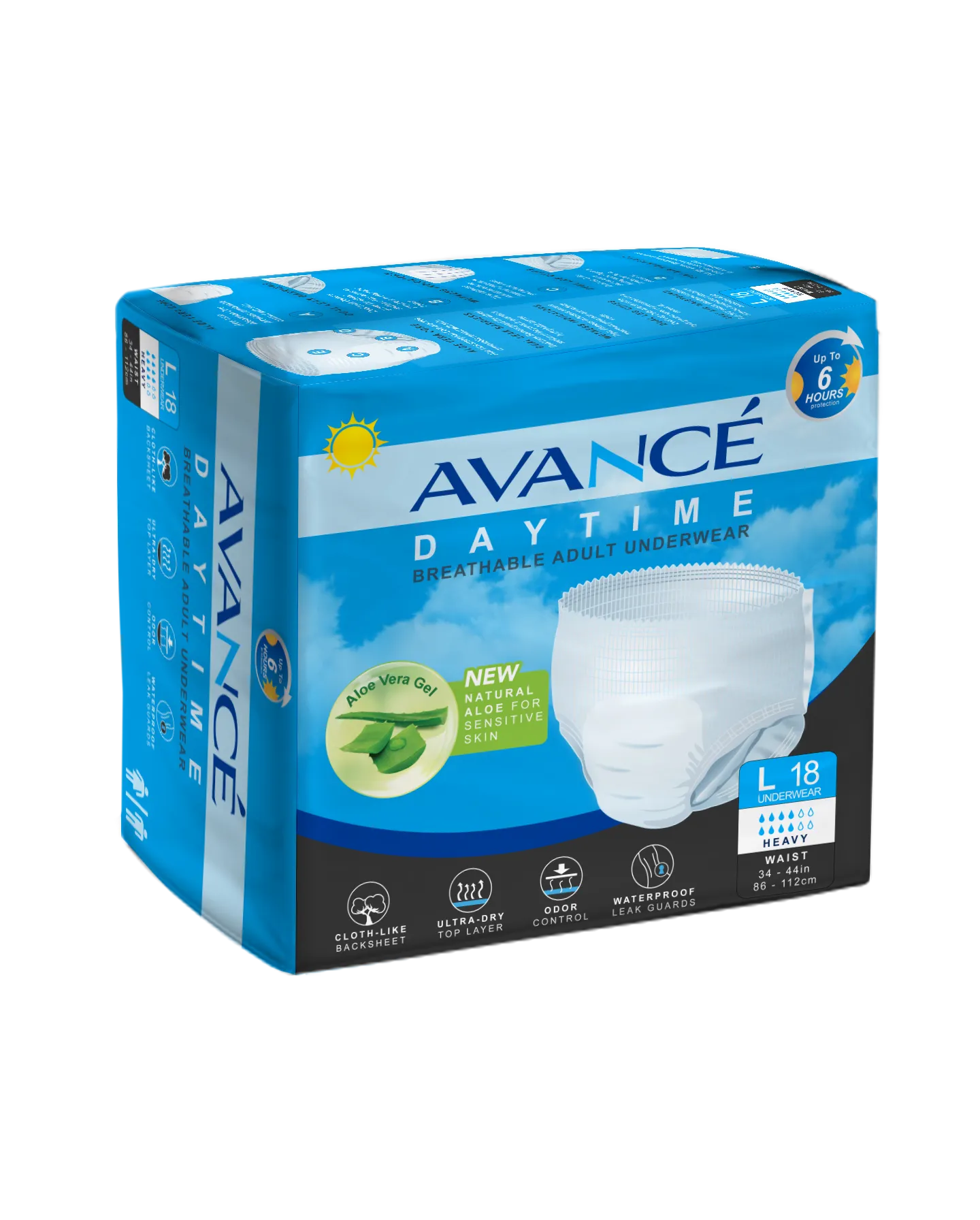 Avancé Aloe Daytime Breathable Adult Protective Underwear Large