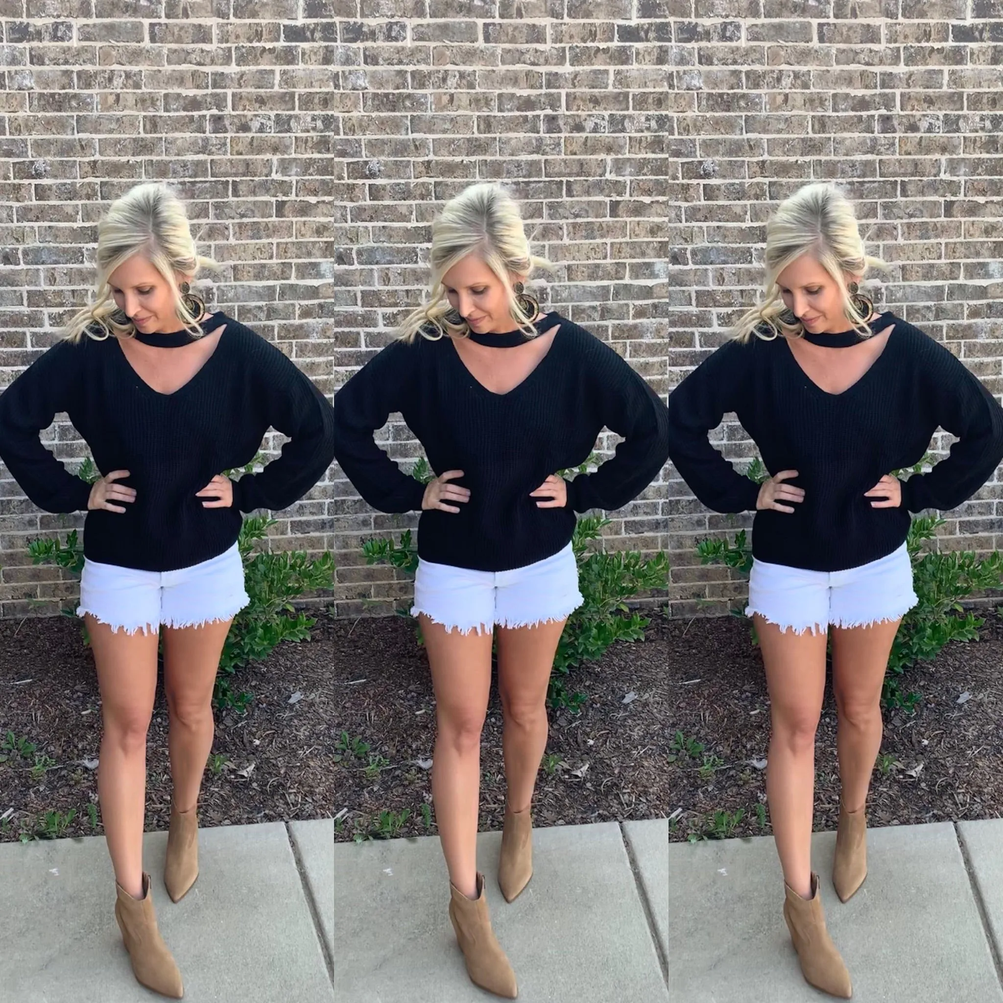 Black Cutout Sweater
