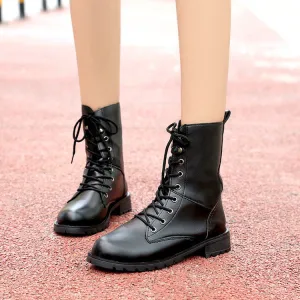 Black Lace up Rider Boots