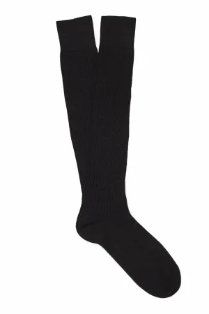 Black Long Lightweight Wool Socks