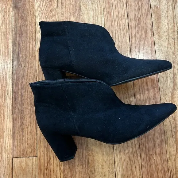 Black suede bootie