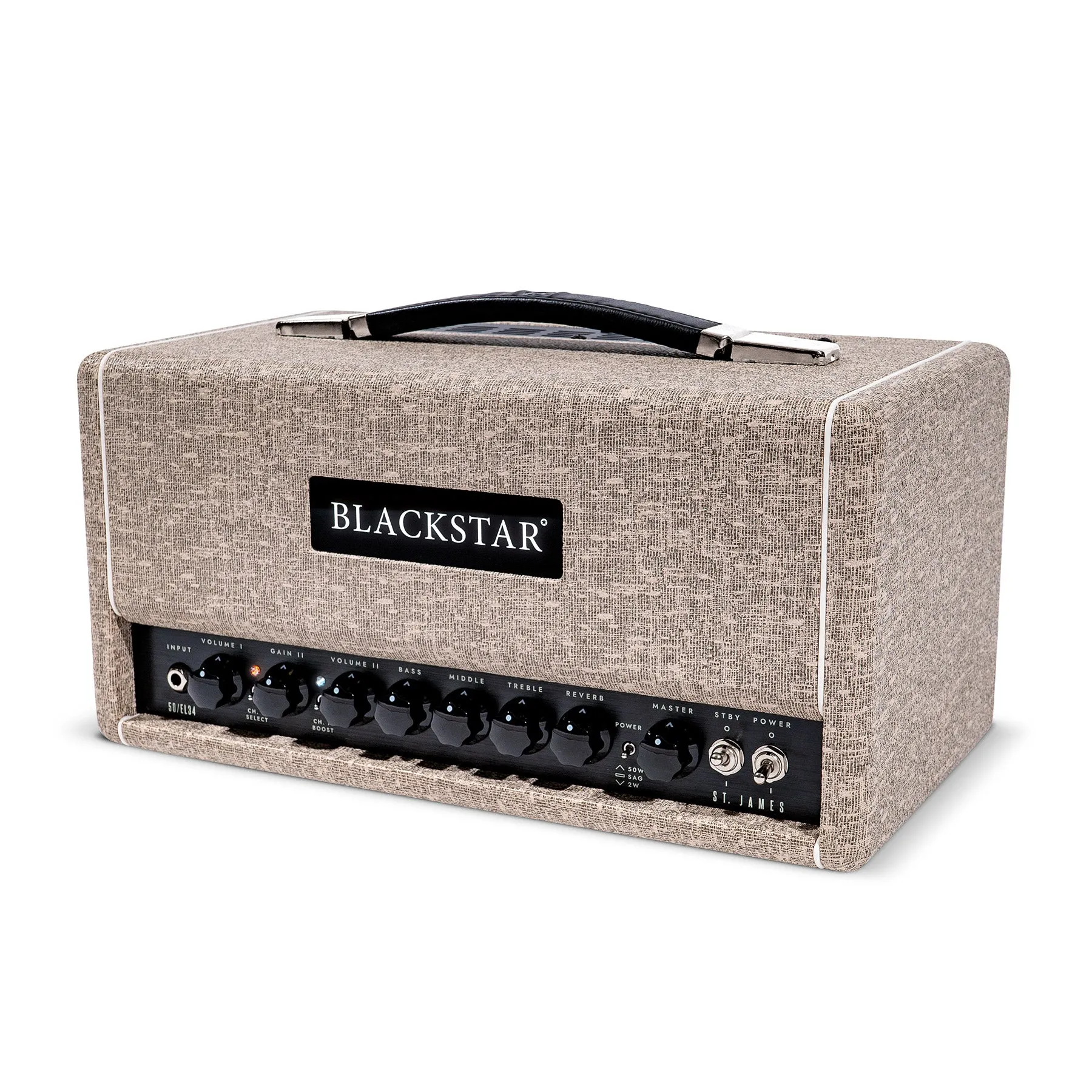 Blackstar St. James 50w EL34 Ultra Lightweight Valve Amp Head, Fawn