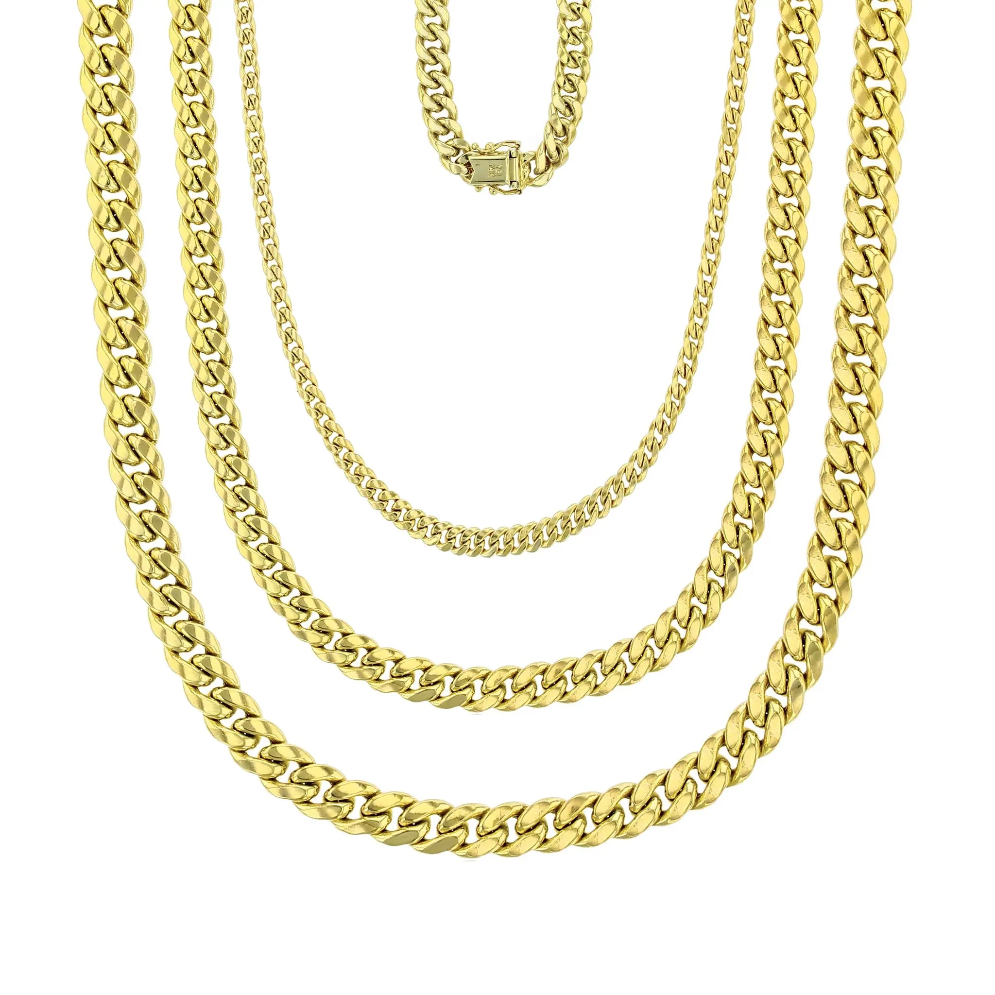 [Box Lock] Lightweight-Hollow Miami Cuban Chain (14K)