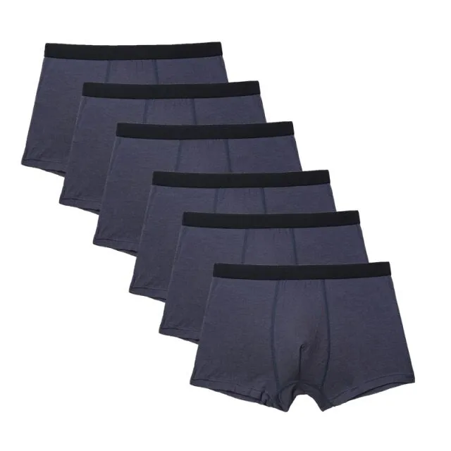 Boxer Men Solid Bamboo Fiber Breathable Comfortable Underwear Man Boxers Super-elastic Shorts Black Underpants Male Panties Gay