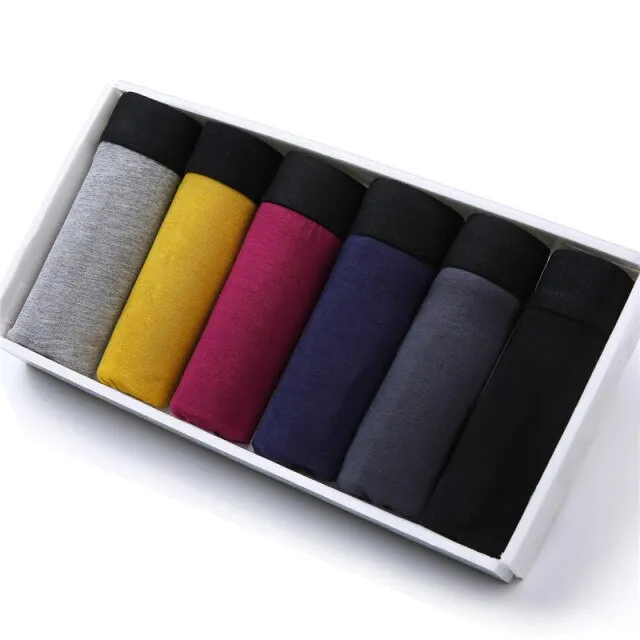 Boxer Men Solid Bamboo Fiber Breathable Comfortable Underwear Man Boxers Super-elastic Shorts Black Underpants Male Panties Gay