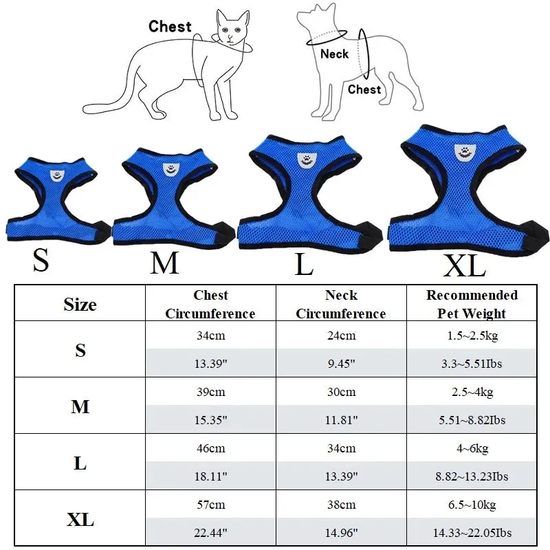 Breathable Mesh Harness for Pets