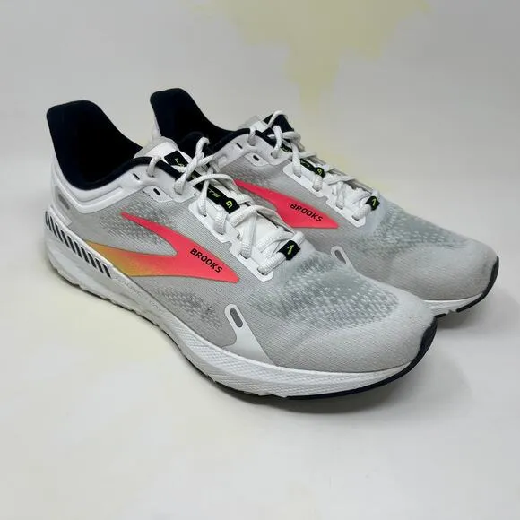 Brooks Launch GTS-9 Sneakers Mens Sz 13 White &amp; Gray 93#8=L.4.7