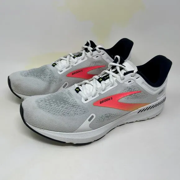 Brooks Launch GTS-9 Sneakers Mens Sz 13 White &amp; Gray 93#8=L.4.7