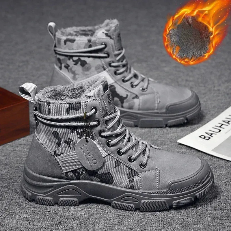 Camouflage Boots for Men Autumn Winter Platform Desert Military Boots Outdoor High-top Shoes Men Ankle Boots Buty Robocze Meskie