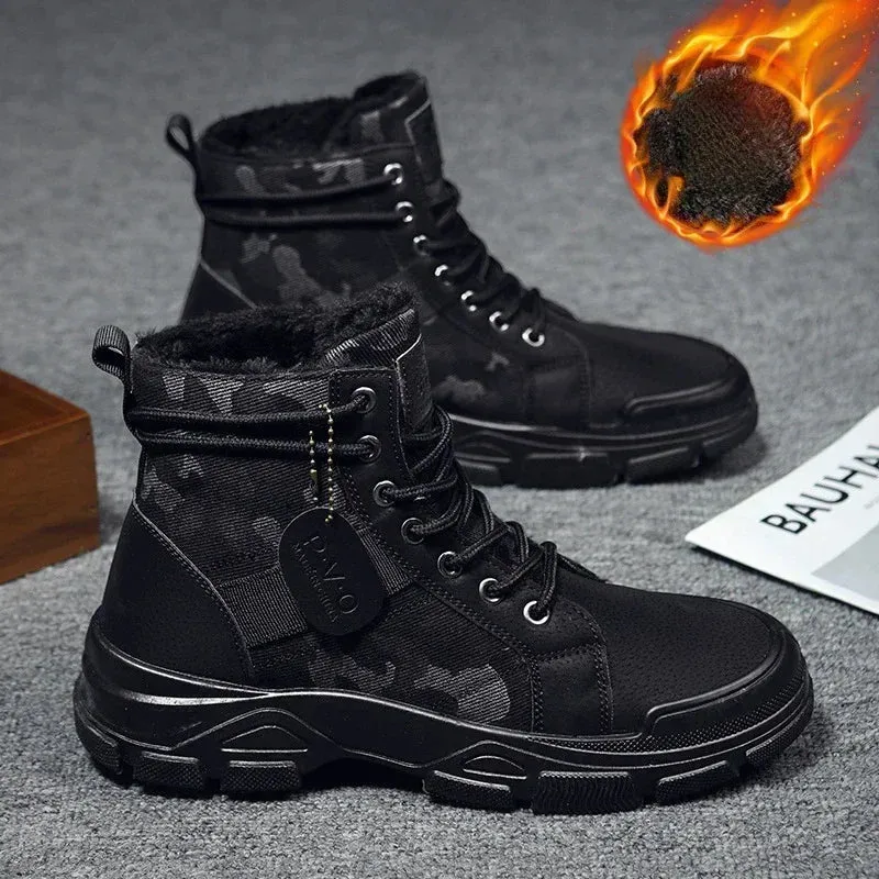 Camouflage Boots for Men Autumn Winter Platform Desert Military Boots Outdoor High-top Shoes Men Ankle Boots Buty Robocze Meskie