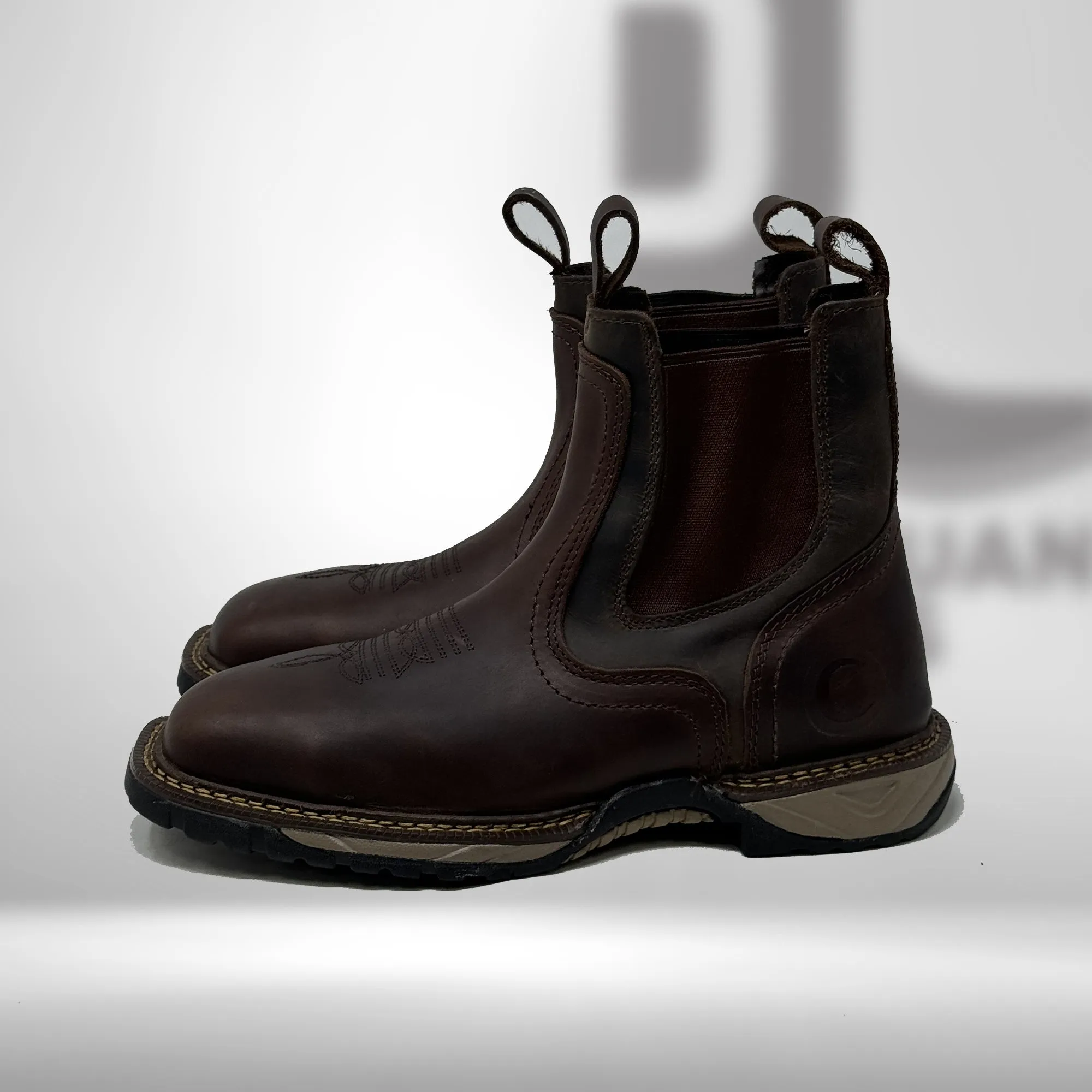 CEBU Men's Brown Chelsea Boots Steel Toe