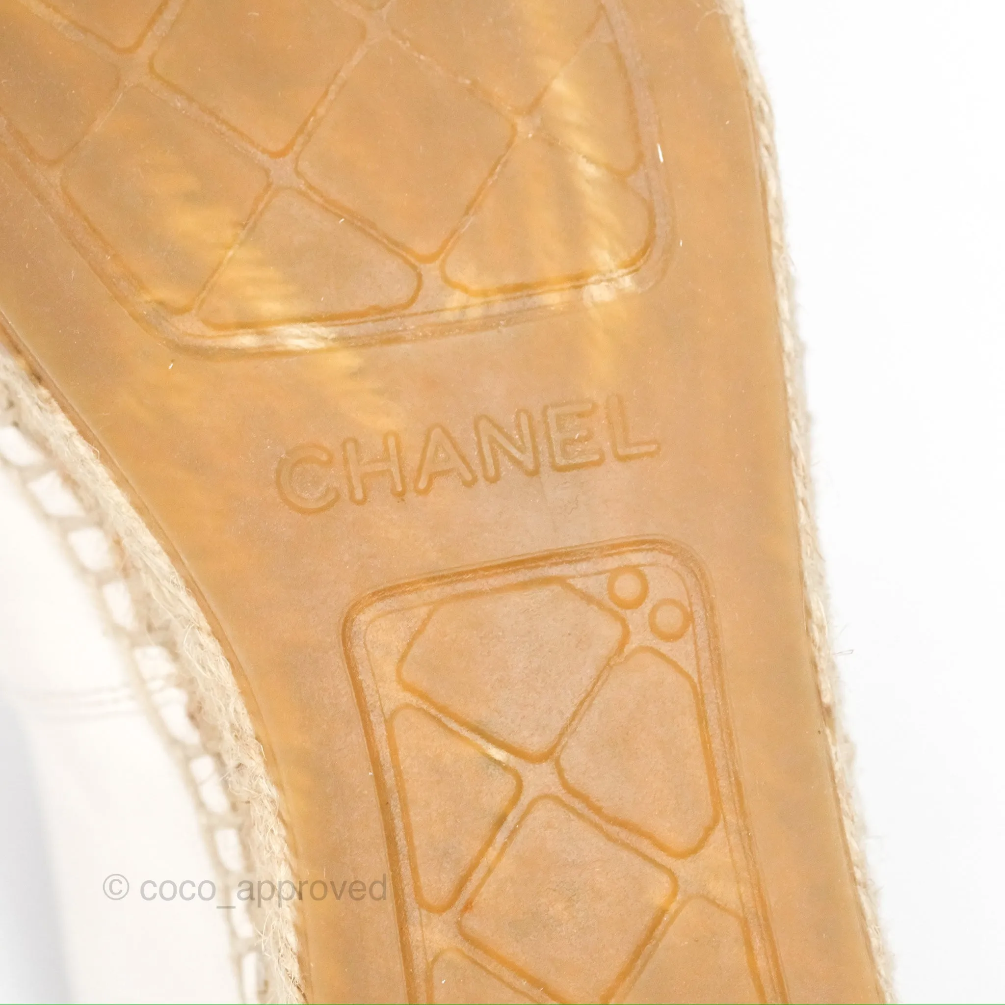 Chanel Leather Espadrilles White/ Black Size 38