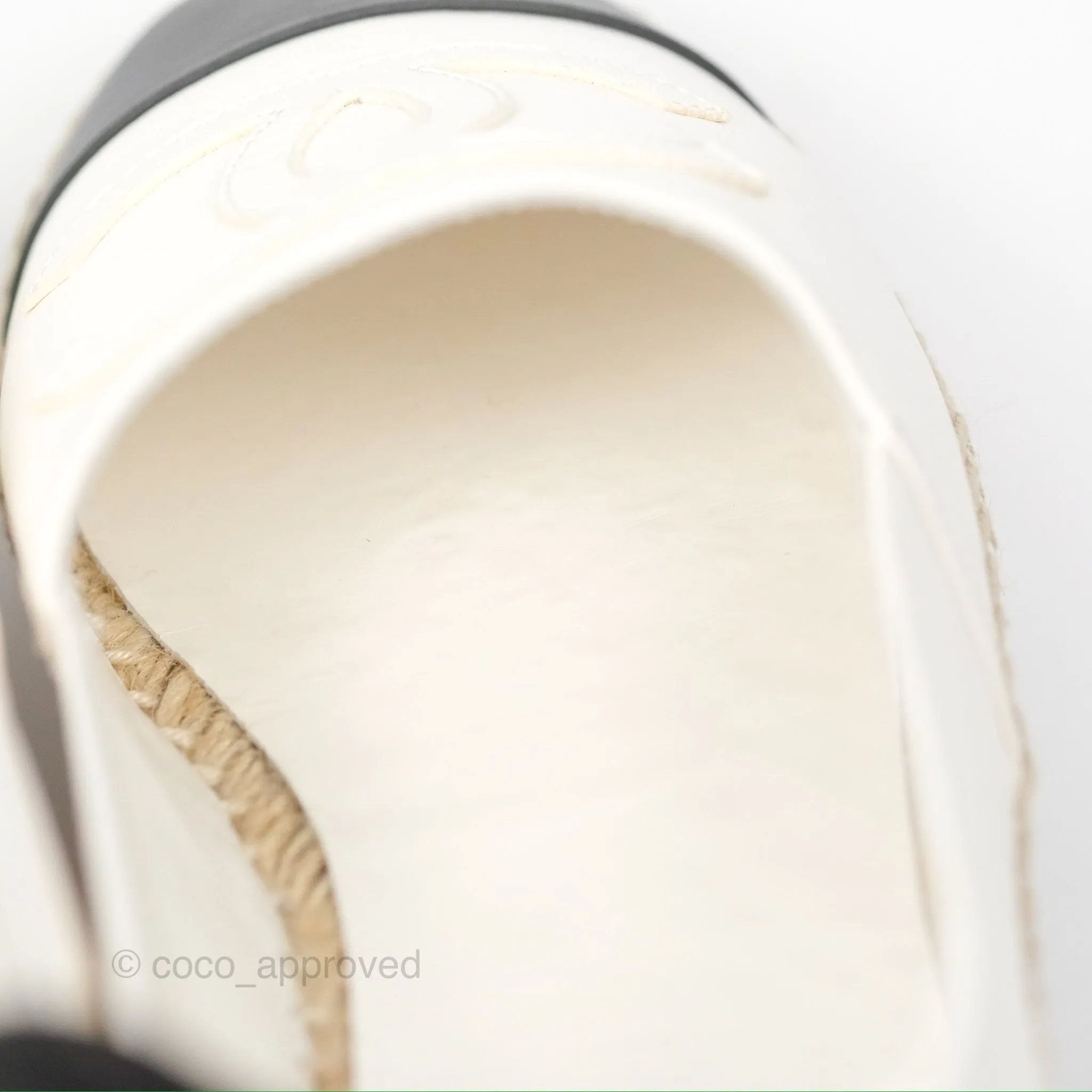 Chanel Leather Espadrilles White/ Black Size 38