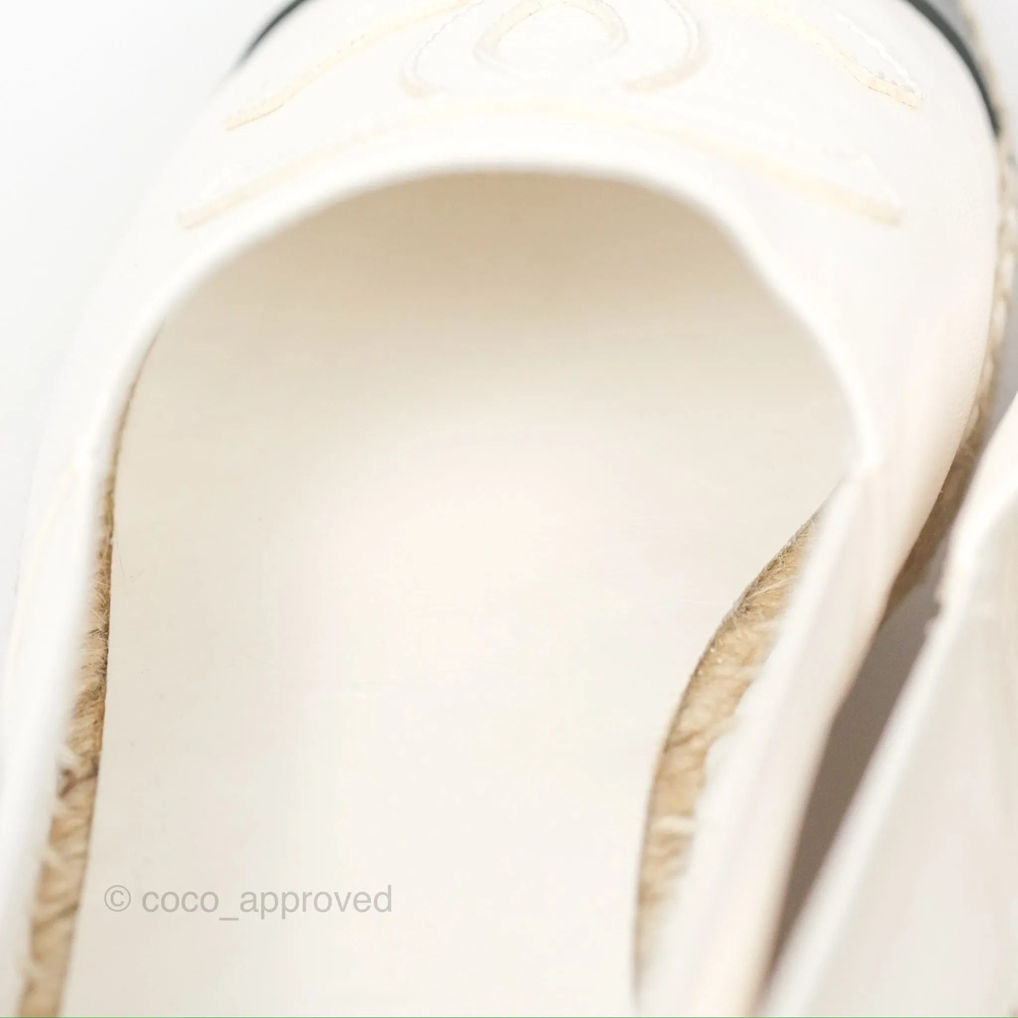 Chanel Leather Espadrilles White/ Black Size 38