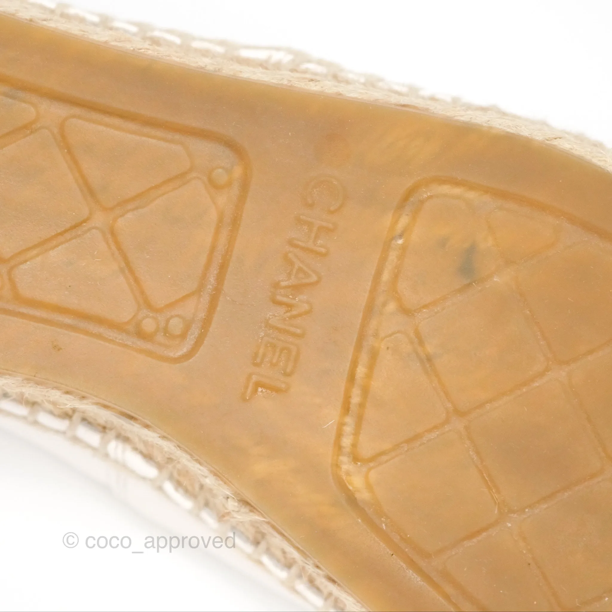 Chanel Leather Espadrilles White/ Black Size 38
