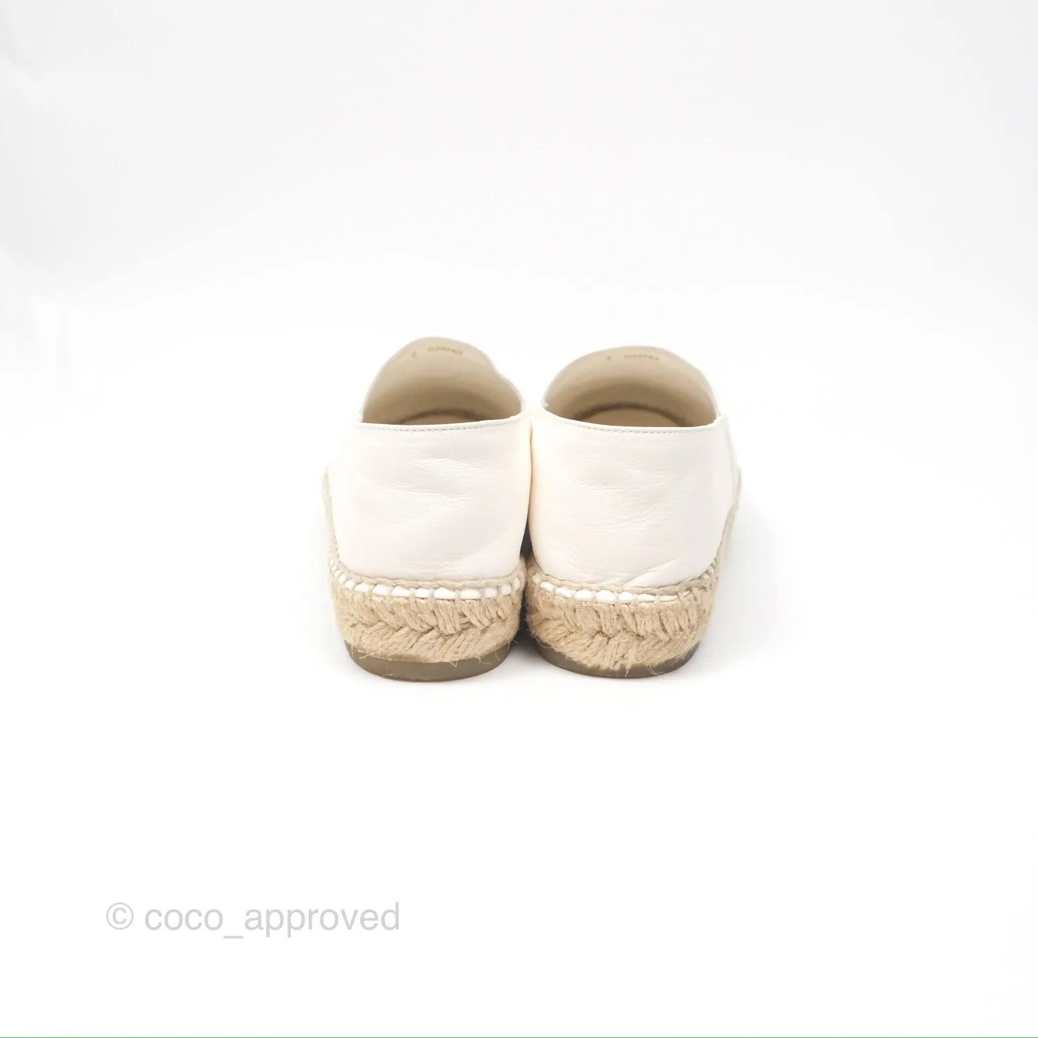 Chanel Leather Espadrilles White/ Black Size 38