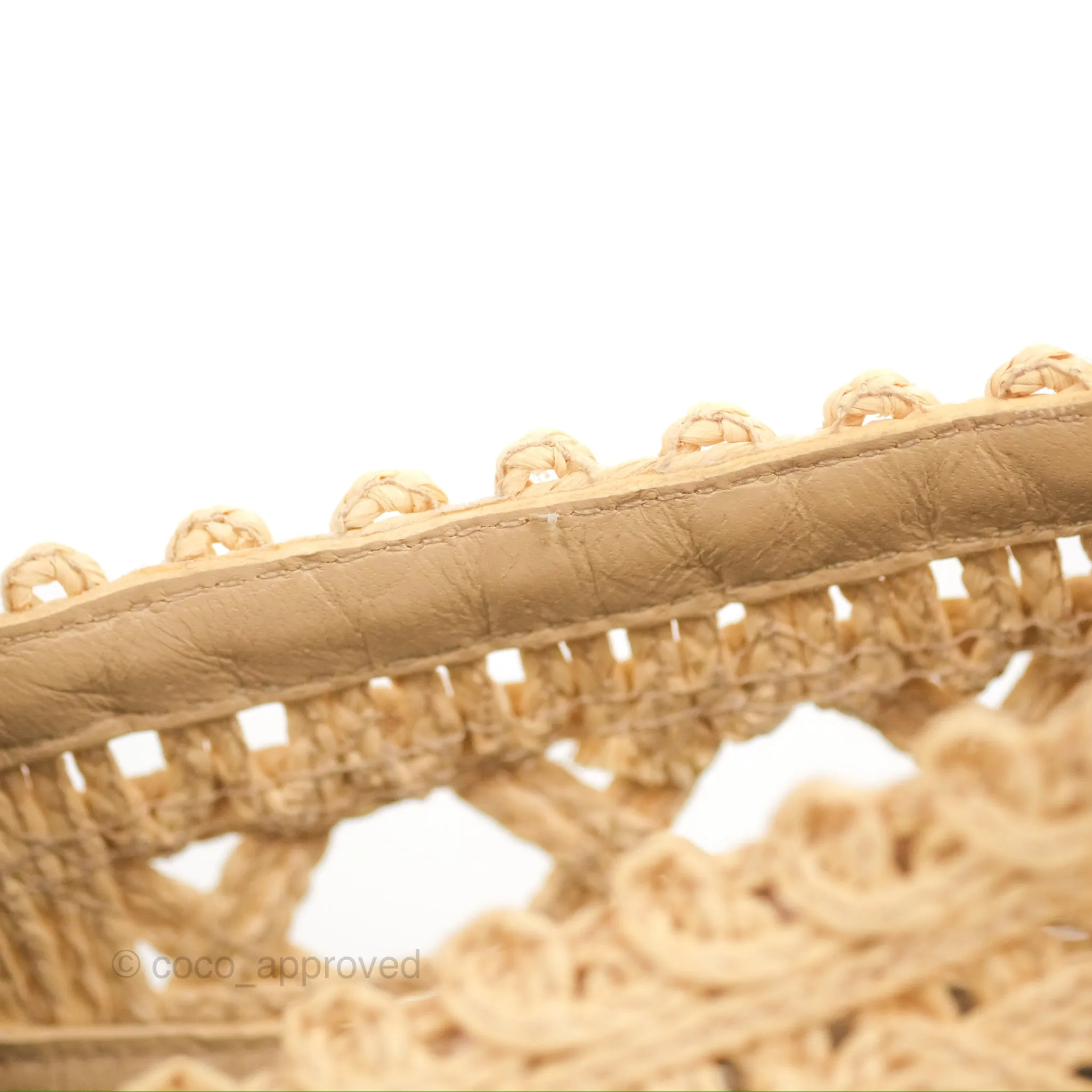 Chanel Quilted Espadrilles Raffia Natural Size 38