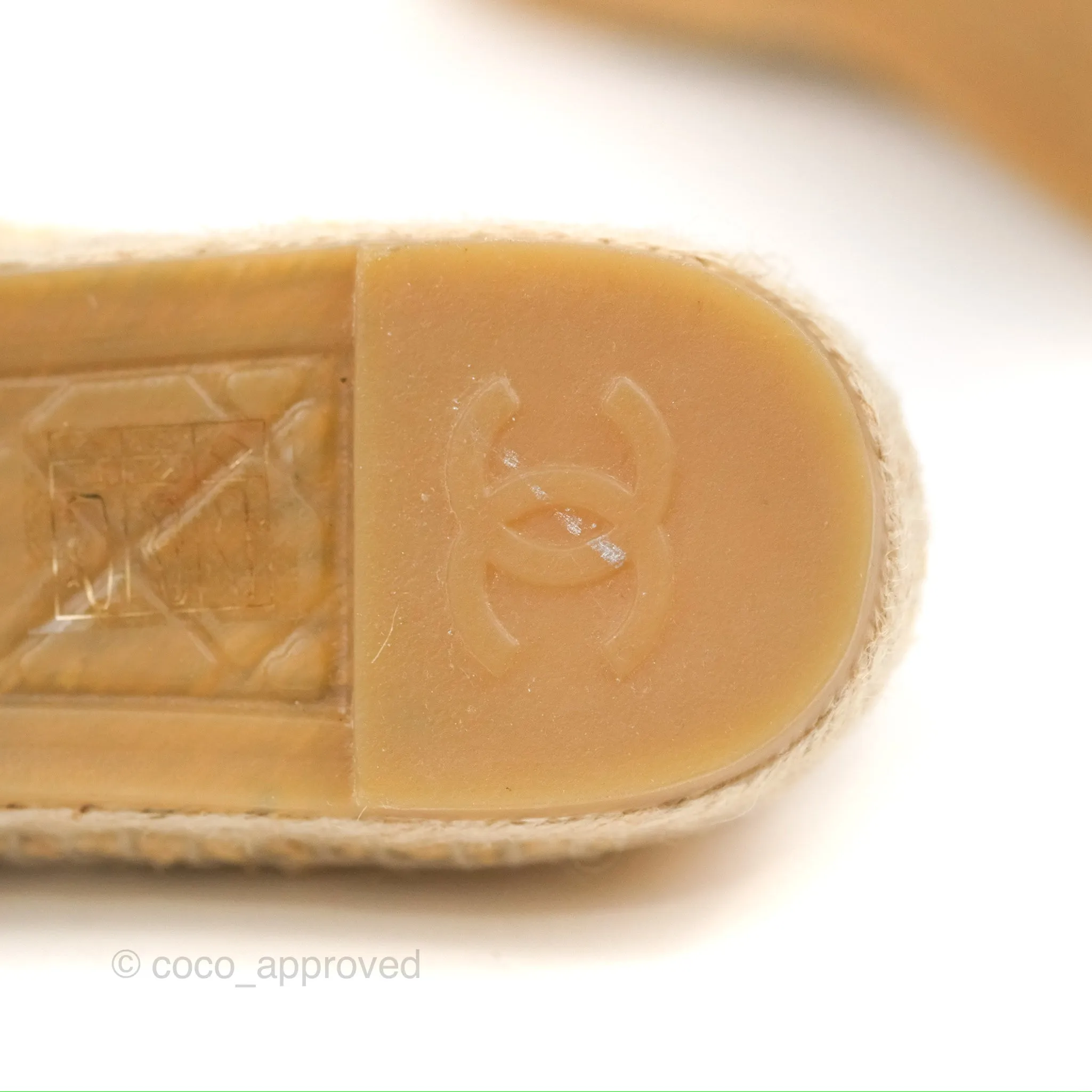 Chanel Quilted Espadrilles Raffia Natural Size 38