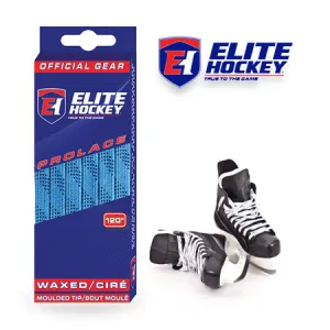 COLUMBIA BLUE/NAVY WAX HOCKEY LACES