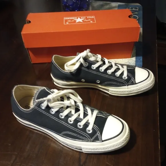 Converse Chuck 70 Vintage Canvas Low Top Black White Unisex Men 6 Women 8