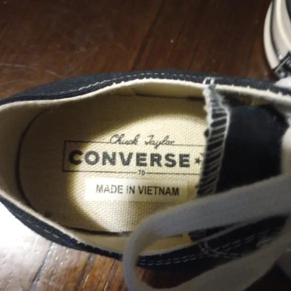 Converse Chuck 70 Vintage Canvas Low Top Black White Unisex Men 6 Women 8