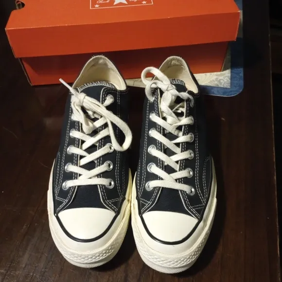 Converse Chuck 70 Vintage Canvas Low Top Black White Unisex Men 6 Women 8