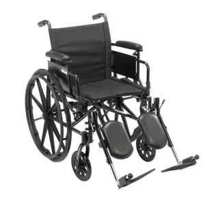 Cruiser X4 Lightweight Dual Axle Wheelchair with Adjustable Detachable Arms, Desk Arms, Elevating Leg Rests, 18" Seat - 1 Each