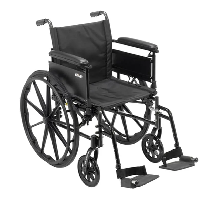 Cruiser X4 Lightweight Dual Axle Wheelchair with Adjustable Detachable Arms, Full Arms, Swing Away Footrests, 20" Seat - 1 Each