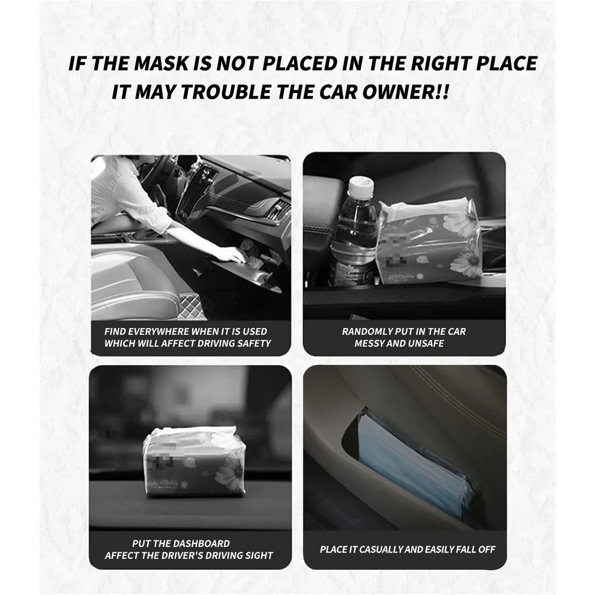 Custom Logo Car Tissue Holder, Car Visor Tissue Holder, Sun Visor Mask Box, Car Tuning Accessories